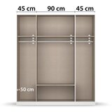 Boxxx OMARA ZA OBLAČILA, bela, hrast artisan | Shoptok.si