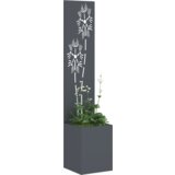 vidaXL Vrtno korito z dekorativno ploščo antracit siva 32 x 140 cm | Shoptok.si