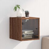  Noćni ormarić sa staklenim vratima boja hrasta 35 x 37 x 35 cm | shoptok.hr
