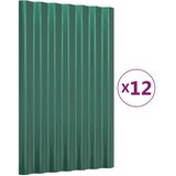 Krovni paneli 12 kom od pocinčanog čelika zeleni 60x36 cm | shoptok.hr
