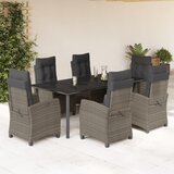  7-dijelni vrtni blagovaonski set sivi od poliratana Siva Dužina stola 160 cm | shoptok.hr