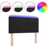 LED Uzglavlje Duže Pamučno Crno 90 cm Baršun | shoptok.hr