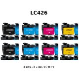  Dvojni komplet kompatibilnih kartuš za Brother LC426 za MFC-J4335DWXL, MFC-J4340DW, MFC-J4540DW, MFC-J4540DWXL – 2×BK/C/M/Y, 8 kos Cene