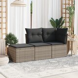 Maison Chic Seti vrtnega pohištva - Vrtna garnitura - Vrtni pohištvo set 3-delna z blazinami siv poli ratan, (21814158) | Shoptok.si