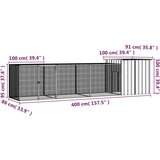 vidaXL Kavez za kokoši sivi 400x91x100 cm od pocinčanog čelika | shoptok.hr