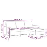 Trosjed s tabureom crni 180 cm od umjetne kože | shoptok.hr