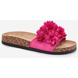 Boto Ladies Slippers On Cork Sole With Flowers Fuchsia Ferenza | shoptok.hr