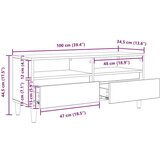 vidaXL TV ormar s ladicama Umjetnički hrast 100 x 34,5 x 44,5 cm | shoptok.hr