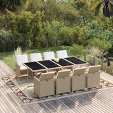  9-dijelni vrtni blagovaonski set od poliratana s jastucima bež 219 cm table length | shoptok.hr