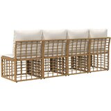  4-sedežni vrtni kavč z levim naslonom 4 pcs Naravna poli ratan, (5000240809) | Shoptok.si