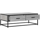 vidaXL Klubska mizica siva sonoma 100x50x35 cm inžen. les in kovina | Shoptok.si