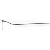 vidaXL avtomatska retraktibilna tenda z LED belo 400x350 cm, tenda nadomestna tkanina za okvir 4x3.5 m bela | Shoptok.si