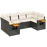 vidaXL 6-dijelni set vrtnih sofa s jastucima crni od poliratana | shoptok.hr