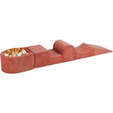 MeowBaby Foam Playground 4-delni komplet za igranje bazena s penasto žogo, 100 žog Velvet Marsala Red: zlata/bela/bež, (21333775) | Shoptok.si
