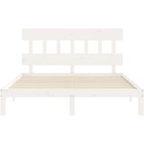  Za krevet s uzglavljem sivi 160 x 200 cm od masivnog drva | shoptok.hr