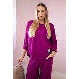 Kesi Włoski Cotton sweatshirt pants set plum | shoptok.hr
