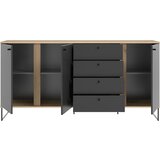 XORA komoda, antracit, barve hrasta | Shoptok.si