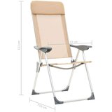  Zložljivi stoli za kampiranje 2 kosa kremne barve aluminij, (20817040) | Shoptok.si