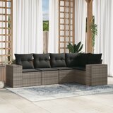 Maison Chic Seti vrtnega pohištva - Vrtna garnitura - Vrtni pohištvo set 5-delna z blazinami siv poli ratan, (21819004) | Shoptok.si