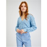 Orsay Light Blue Women's Patterned Cardigan - Women Cene