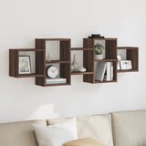  Zidna polica boja smeđeg hrasta 129x18x42 cm konstruirano drvo | shoptok.hr