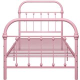 vidaXL Okvir za krevet ružičasti metalni 90 x 200 cm | shoptok.hr