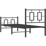  Metalni okvir kreveta uzglavlje i podnožje crni 75x190 cm | shoptok.hr