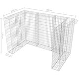  Gabionska ograda za dvije kante za otpad čelična 180x100x120 cm | shoptok.hr