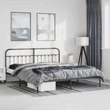 Metalni okvir za krevet s uzglavljem crni 193x203 cm | shoptok.hr