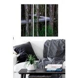 Wallity MDF142632 multicolor decorative mdf painting (3 pieces) Cene