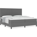 Postelja s Box Springom z vzmetnico svetlo siva 200x200 cm Žamet, (22081189) | Shoptok.si