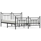 Maison Chic Kovinski Posteljni okvir - Dvoposteljna postelja - Zakonska postelja brez vzmetnice s podnožjem 180x200 cm, (21694028) | Shoptok.si