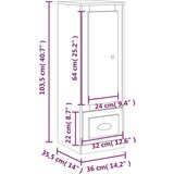  Visoka komoda bijela 36 x 35 5 x 103 5 cm od konstruiranog drva | shoptok.hr