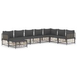 The Living Store Vrtna sedežna garnitura 8-delna z blazinami antracit poli ratan - Vrtna Sedežna Garnitura, (21461027) | Shoptok.si