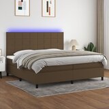  The Living Store Box spring postelja z vzmetnico LED temno rjava 200x200cm blago - Box Spring Postelja, (21520105) | Shoptok.si