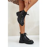 Boto Lacquered Ankle Boots With Zip And Decorative Heart Black Obeena | ePonuda.com