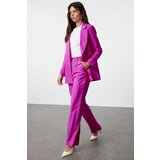 Trendyol Fuchsia Linen Look Woven Jacket Trousers Bottom-Top Set cene