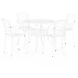vidaXL Bistro garnitura 5-delna liti aluminij bela, (20998375) Cene