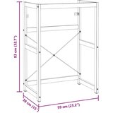  Okvir za kupaonski umivaonik crni 59 x 38 x 83 cm željezni | shoptok.hr