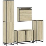  4-dijelni set kupaonskog namještaja boja hrasta sonome drveni | shoptok.hr