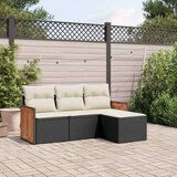  4-dijelni set vrtnih sofa od poliratana s jastucima crni | shoptok.hr