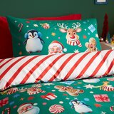 Catherine Lansfield Zelena posteljnina za zakonsko posteljo 200x200 cm Christmas Icons – | Shoptok.si
