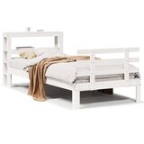  Okvir kreveta s uzglavljem bijeli 75x190 cm od borovine | shoptok.hr