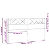  Metalno zamjensko uzglavlje crno 180 cm | shoptok.hr