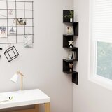  Zidne kutne police crne 20 x 20 x 127,5 cm konstruirano drvo | shoptok.hr
