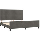  Posteljni okvir z vzglavjem temno siv 160x200 cm žamet, (20788467) | Shoptok.si