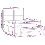  Krevet s oprugama i madracem krem 140x200 cm od tkanine | shoptok.hr