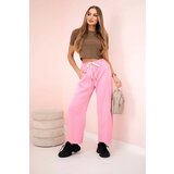 Kesi Włoski Butter trousers tied at the waist pink | Shoptok.si