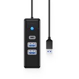 Orico USB hub s 3 vhodi, 2x USB-A, 1x USB-C, USB 3.0, 0.15m, črn PWC2U-U3-015 USB HUB, (20448022) | Shoptok.si
