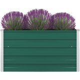 vidaXL Dvignjeno cvetlično korito 100x100x45 cm pocinkano jeklo zeleno Cene